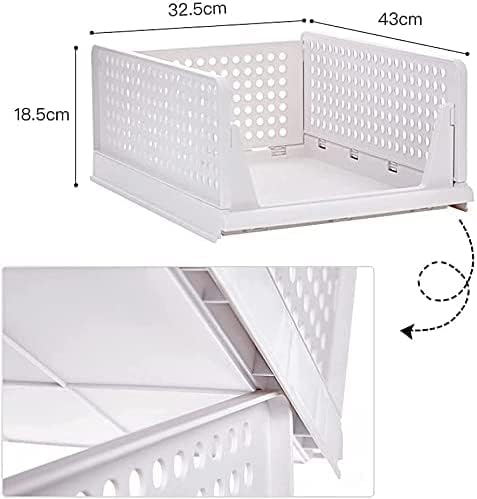 ZPONEED 8 Stück Faltbaren Kleiderschrank Organizer, Schrank Organizer Aufbewahrungsboxen, Stapelbare