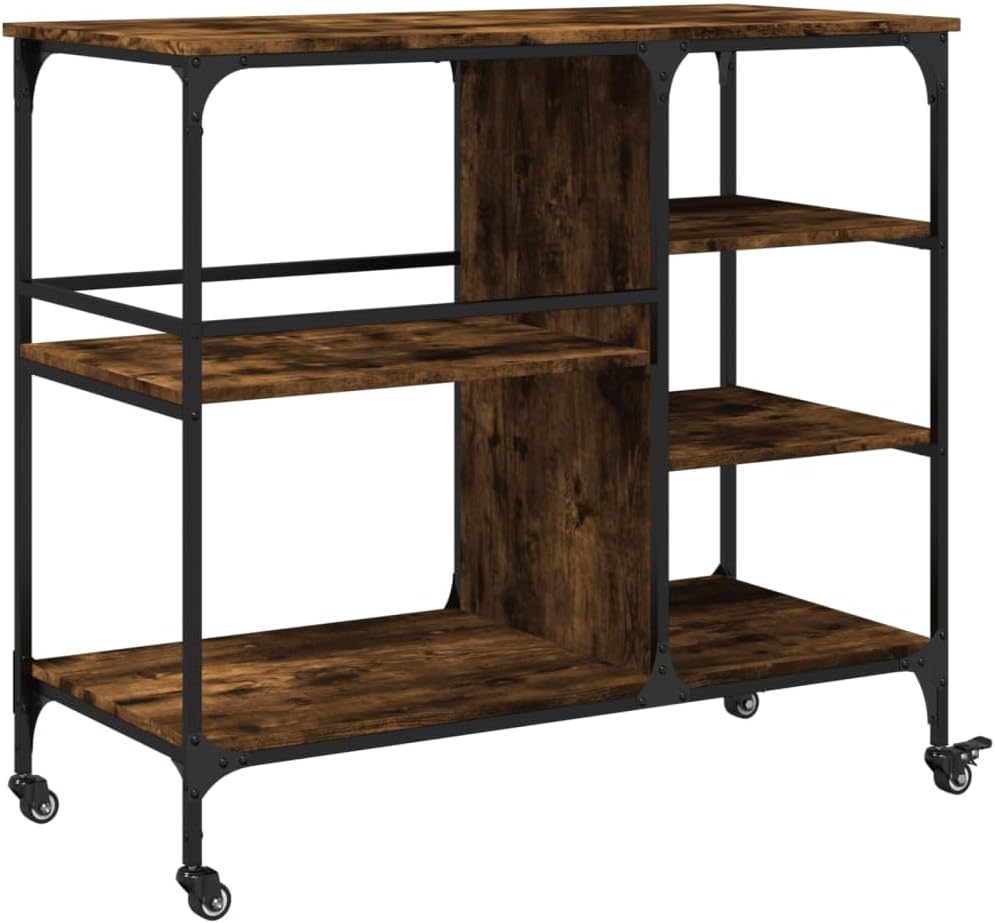 vidaXL Küchenwagen, Servierwagen mit viel Stauraum, Rollwagen Trolley für Küche Bar, Gemüsewagen Meh