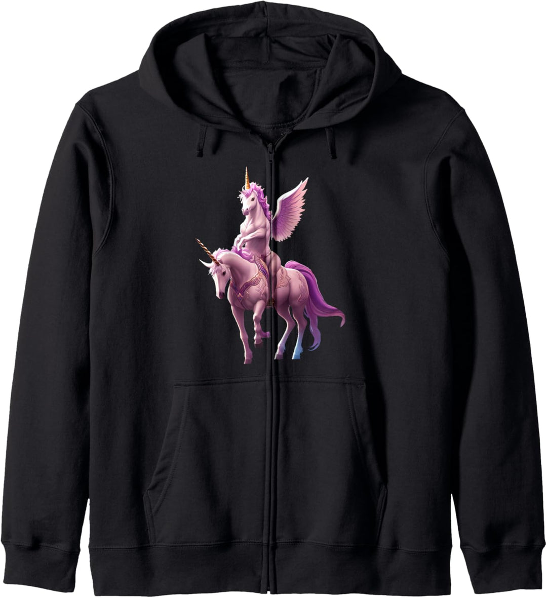 Einhorn reitet auf einem Pinken Einhorn Kapuzenjacke