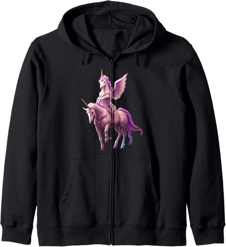 Einhorn reitet auf einem Pinken Einhorn Kapuzenjacke