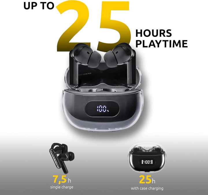 Intenso Buds Plus - TWS True Wireless Kopfhörer T310AE mit Active Noise Cancelling, ENC, Bluetooth u