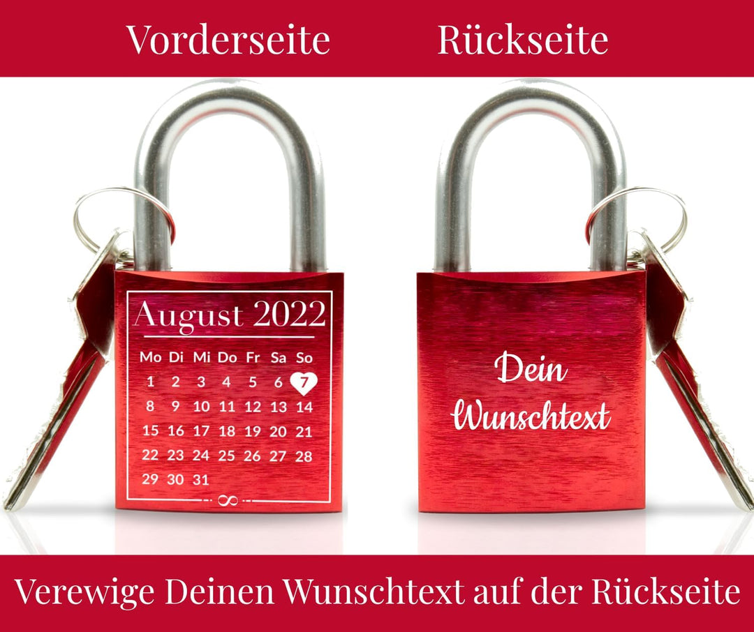 Liebesschloss mit Gravur und Schlüssel Geschenkfreude - kleines Geschenk Weihnachten Schloss mit Gra