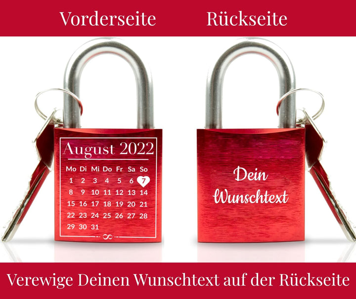 Liebesschloss mit Gravur und Schlüssel Geschenkfreude - kleines Geschenk Weihnachten Schloss mit Gra