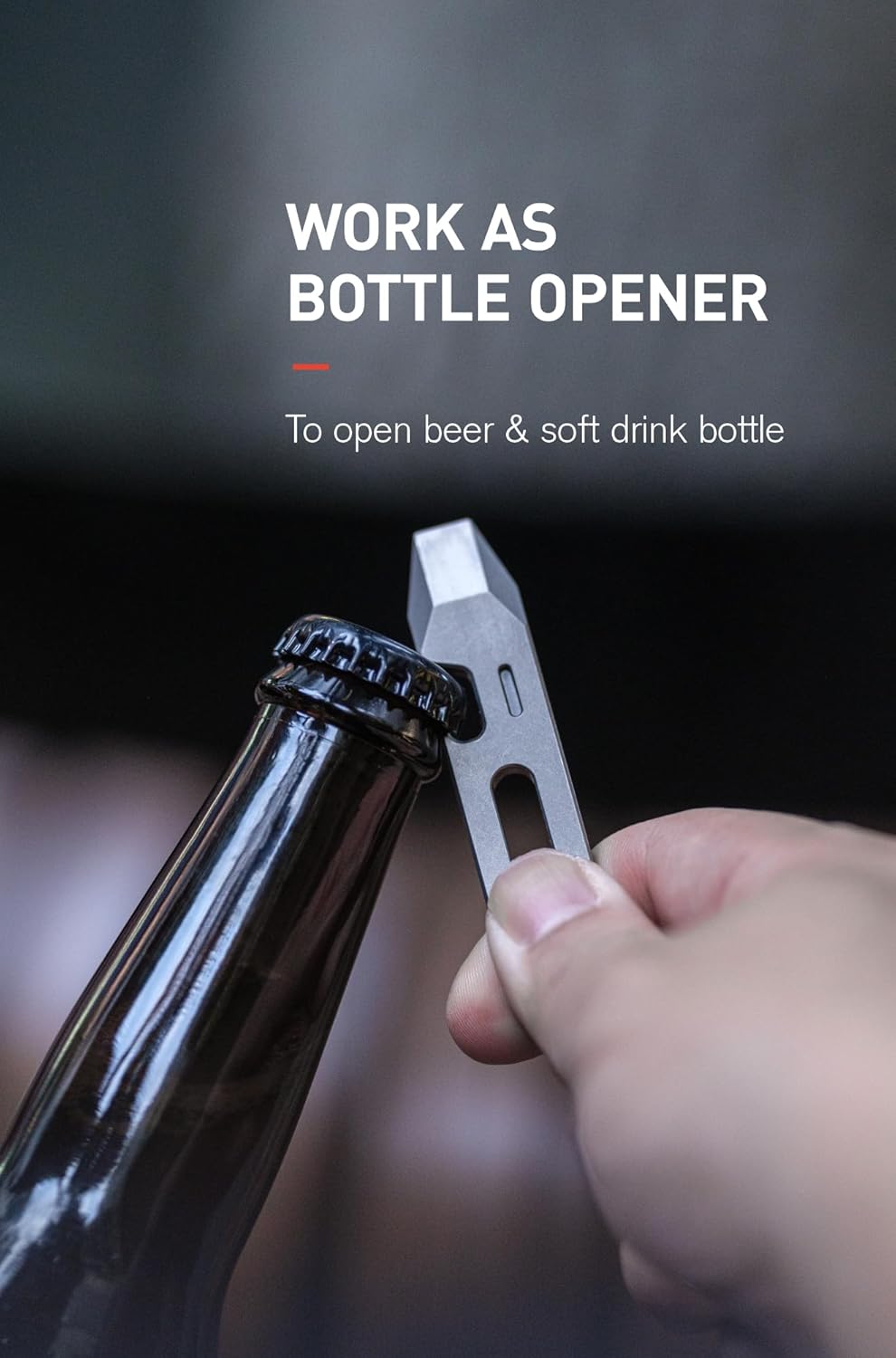 KEEPO LINK Titan EDC Brecheisen Multitool, 4-in-1 Hebelwerkzeug mit Flaschenöffner, Sechskantschlüss