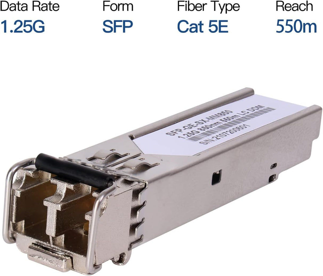 2 Stück 1,25G 850nm Multimode SFP LC Transceiver Glasfasermodul 550 Meter 1000Base-SX LC MMF für Cis