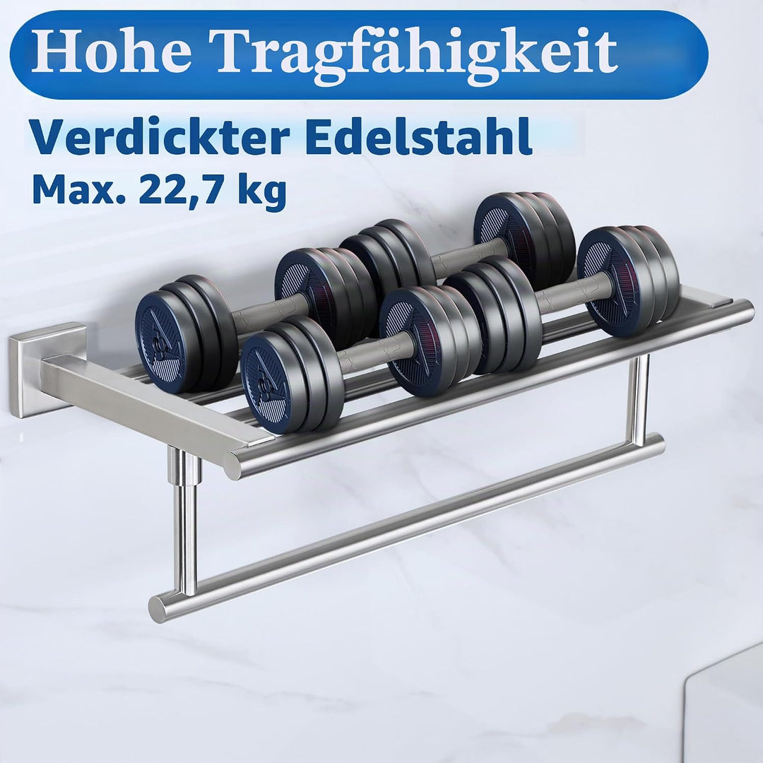 MOOCHE Doppelschichtiger Handtuchhalter Gebürstet, 41.8cm Edelstahl 304 | Handtuchhalter Wand für Ba