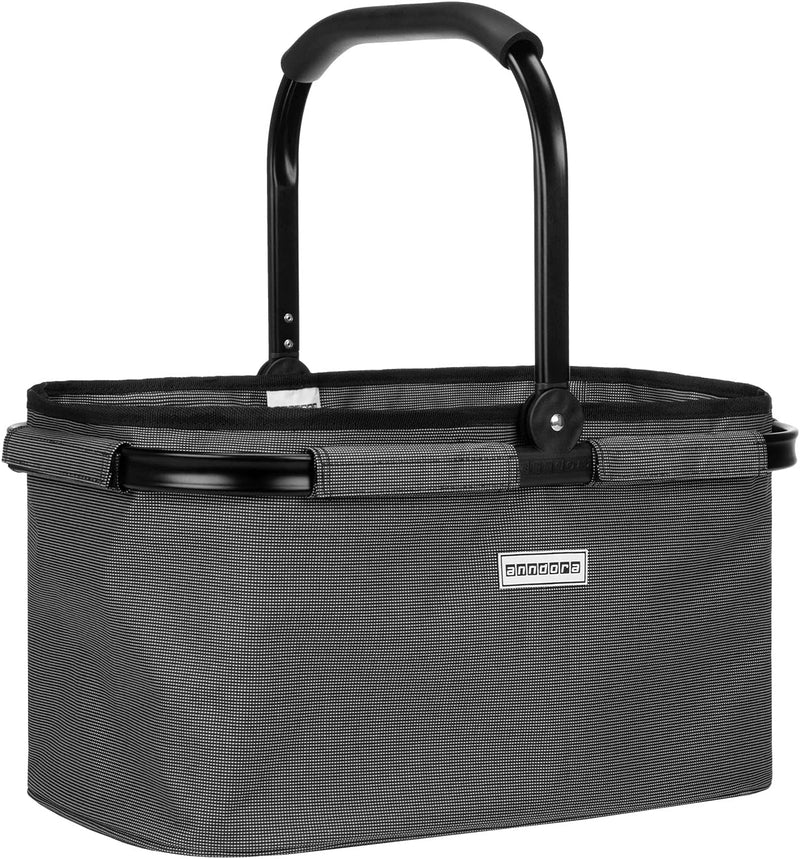 anndora Einkaufskorb WOOVEN Grey 22 Liter Picknickkorb - Grau Grau Gewebt, Grau Gewebt