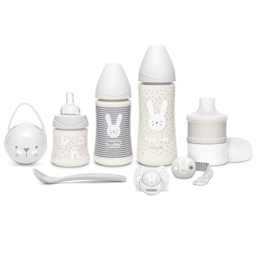 SUAVINEX Premium-Set für das Neugeborene Babyflasche 150 ml + 270 ml + 360 ml + Milchdosierer + Schn