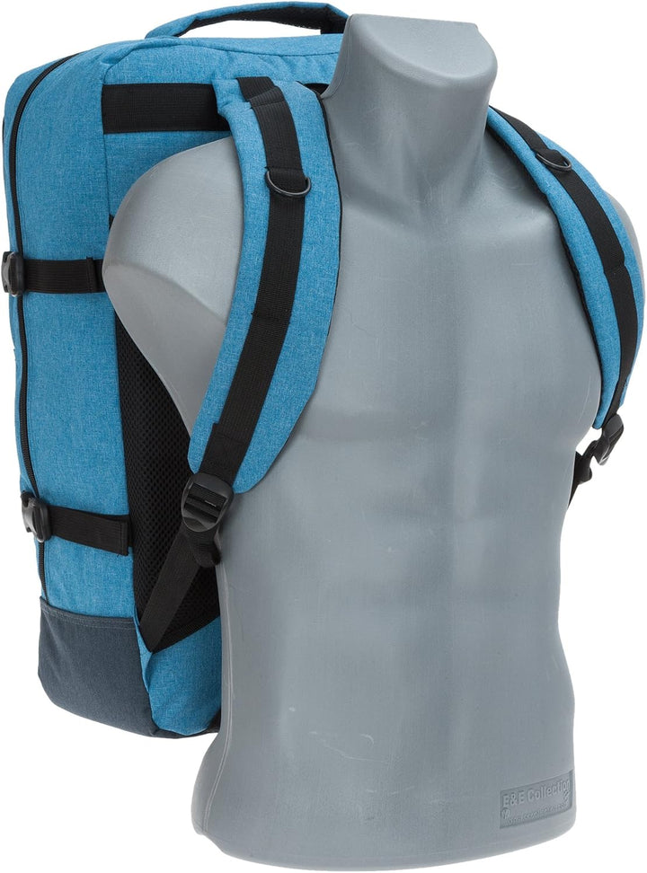 BESTWAY Cabin 40223 Retro Reiserucksack Kabinenrucksack Leichtgepäck Rucksack + Koffergurt, Blau 530