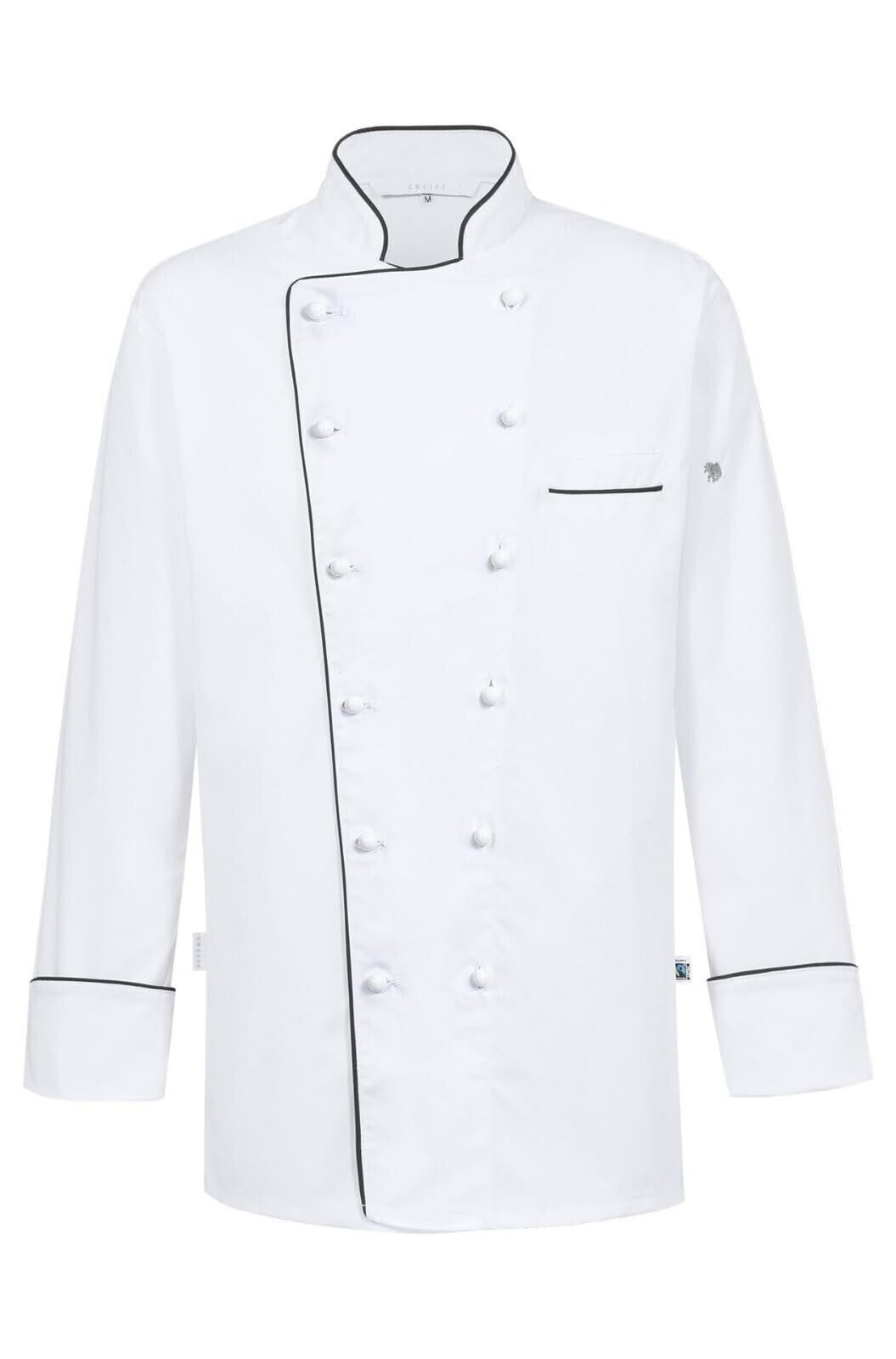 Greiff Gastro Moda Cuisine Herren Premium-Kochjacke Regular-Fit Weiss S, Weiß S
