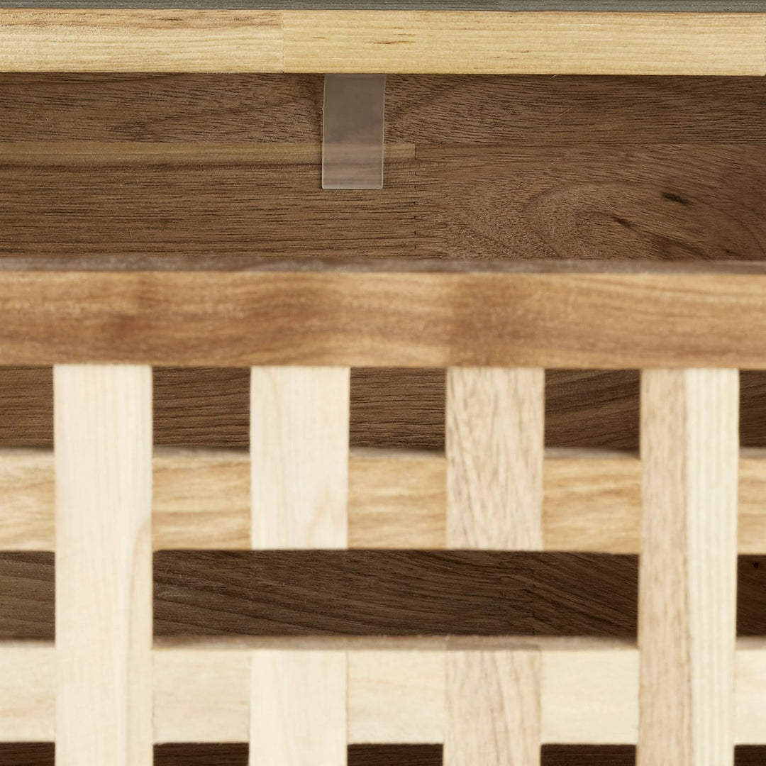 Relaxdays Rollcontainer Holz mit 3 Fächern Walnuss HBT: ca. 91,5 x 40,4 x 40,4 cm Utensilienwagen Ro