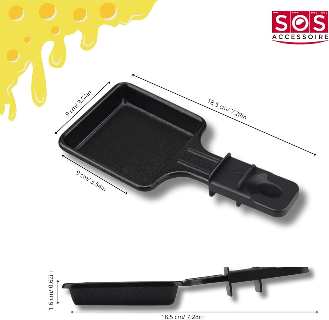 SOS ACCESSOIRE Raclette-Pfannen, antihaftbeschichtet, 1 bis 12 Stück, quadratisch, kompatibel mit Te