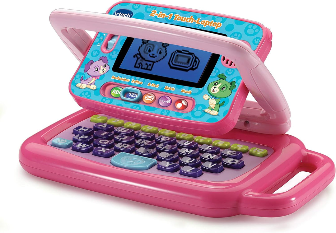 VTech 80-600954 2-in-1 Touch-Laptop pink Vorschulspielzeug Pink Single, Pink Single