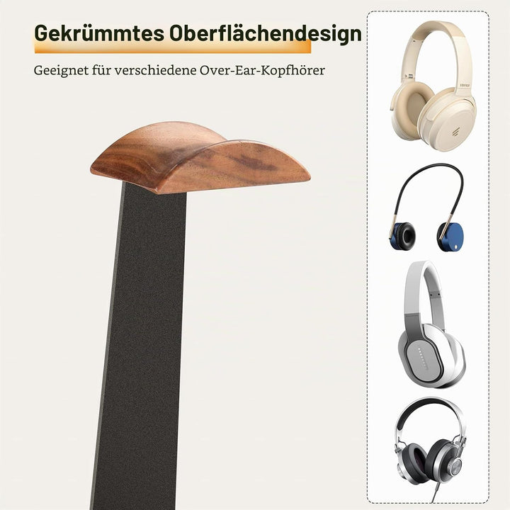 Kopfhörer und Controller Ständer aus Walnussholz, Kopfhörer Halterung Halter aus Holz, Headset Ständ