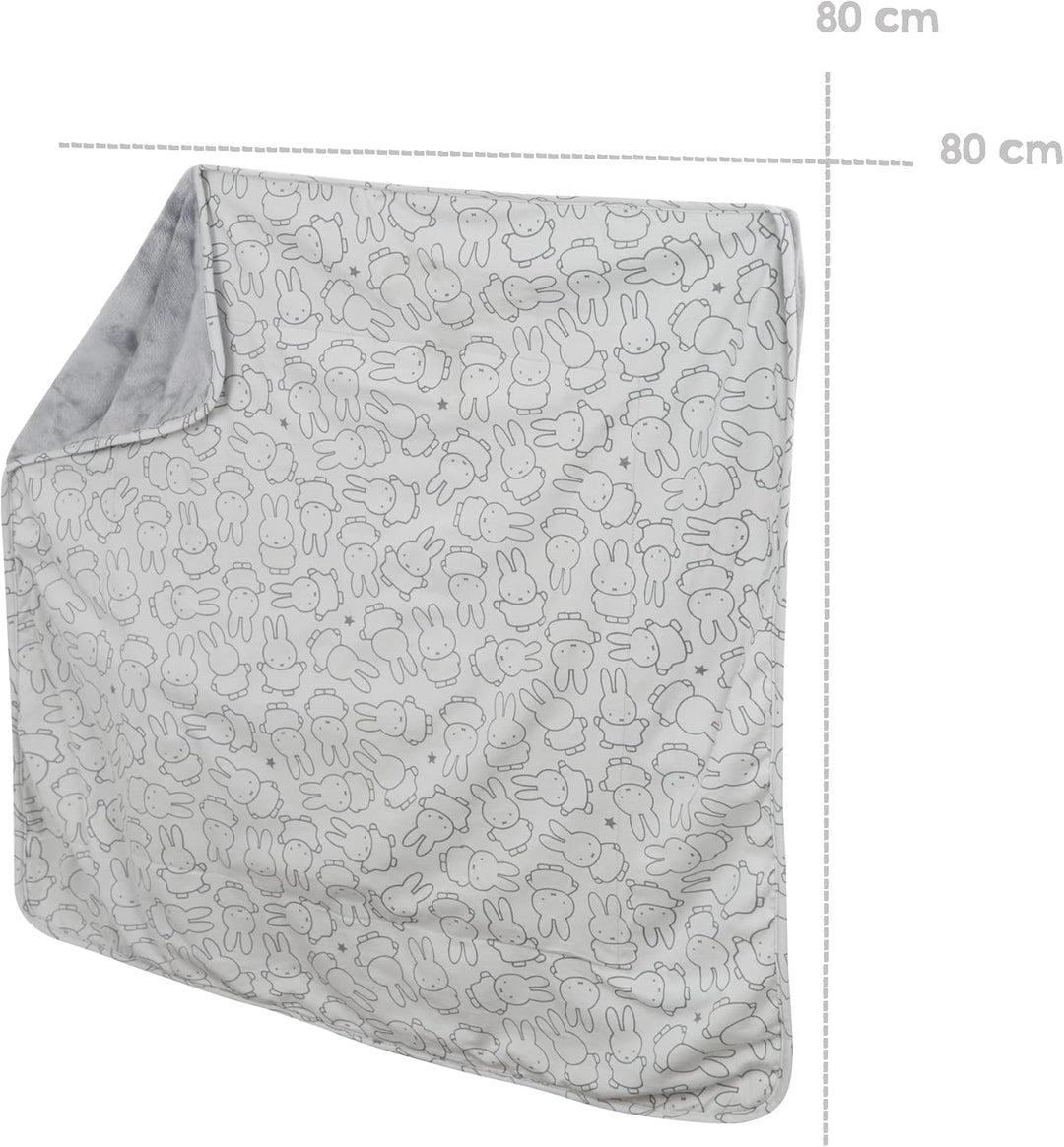 roba Babydecke miffy - 80 x 80 cm - Kinderdecke aus Baumwolle für Mädchen &Jungen mit Hasen Motiv -