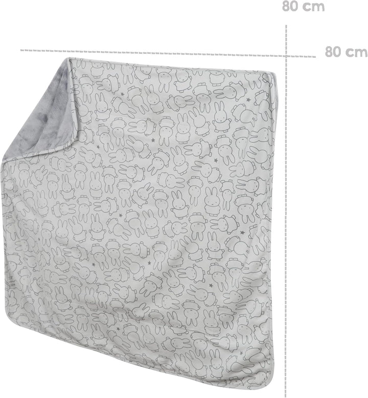 roba Babydecke miffy - 80 x 80 cm - Kinderdecke aus Baumwolle für Mädchen &Jungen mit Hasen Motiv -
