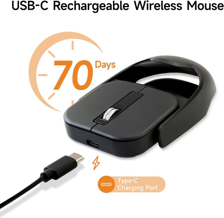 SANWA Mini Maus Kabellos, 2-in-1 Reisemaus mit Handballenauflage, Bluetooth 5.4 + 2,4G Funkmaus für