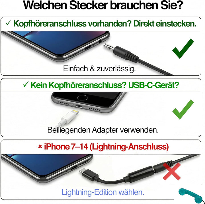 Opis 60s Micro - Retro Handyhörer für Android Smartphones, Tablets, Notebooks und Handys in der Form