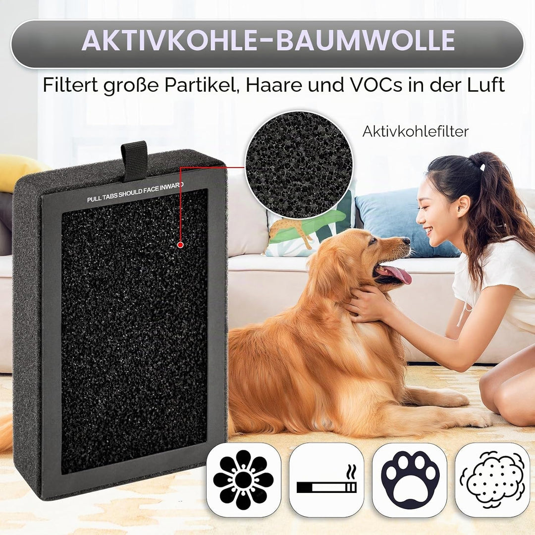 4 Stück LV-H128 Ersatzfilter für LEVOIT LV-H128/ ROVACS (RV60)/ PUURVSAS (HM669A) Luftreiniger, LV-H