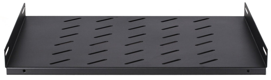 DSIT 19 Zoll Fachboden für 600mm Tiefe Wandschränke - 1 HE - Schwarz - Traglast 20 kg, 600mm Tiefe
