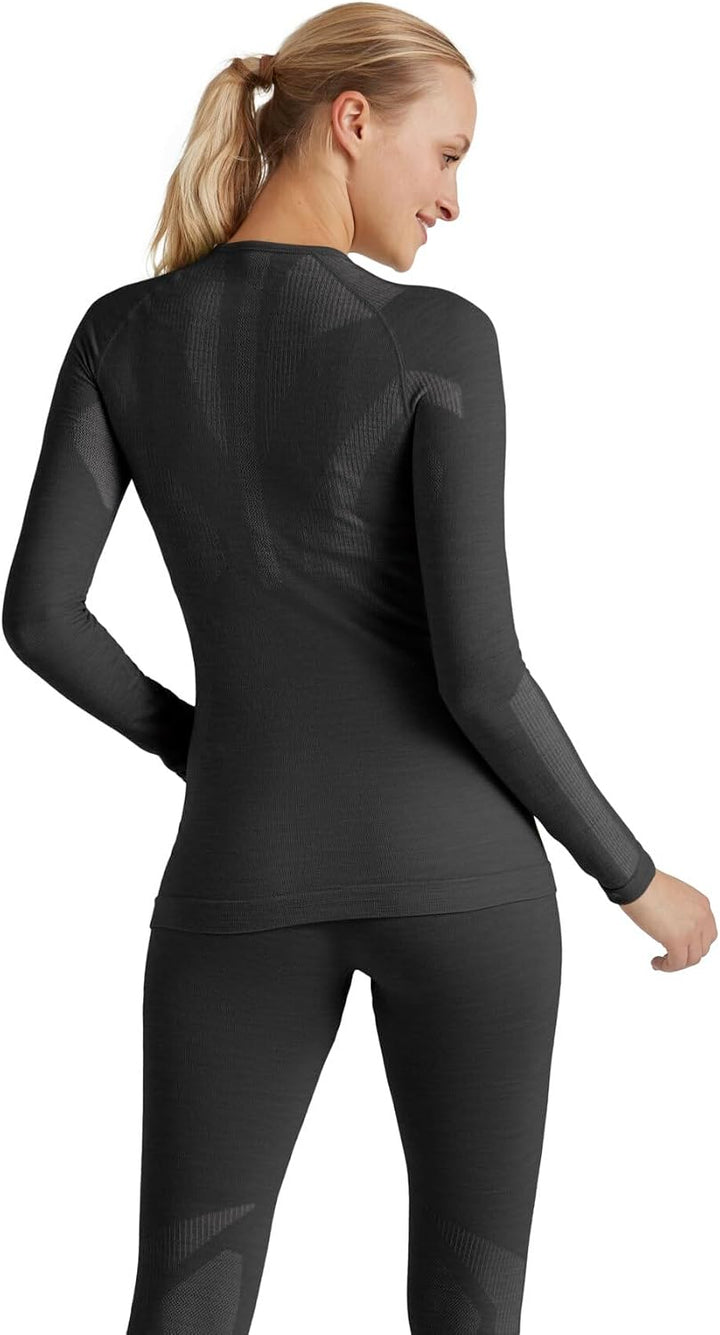 FALKE Damen Wool-Tech Round Neck Funktionsshirt Langarm atmungsaktiv klimaregulierend geruchshemmend
