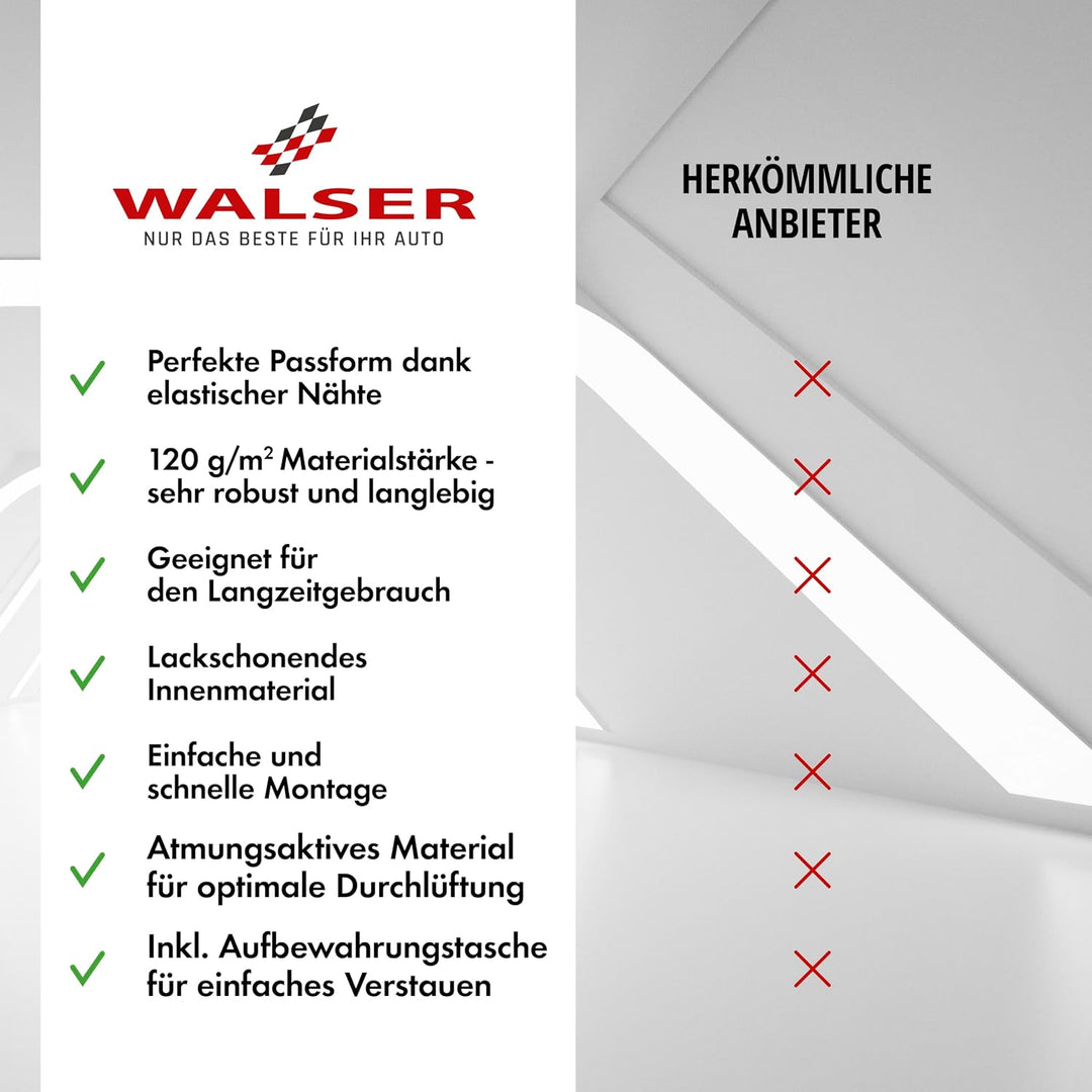 WALSER Abdeckung Auto Indoor Stretch, Autoabdeckung Winter, staubdichte Autogarage Abdeckung, Autopl