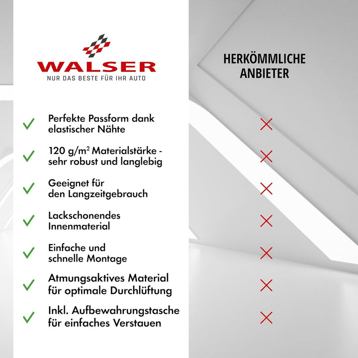 WALSER Abdeckung Auto Indoor Stretch, Autoabdeckung Winter, staubdichte Autogarage Abdeckung, Autopl