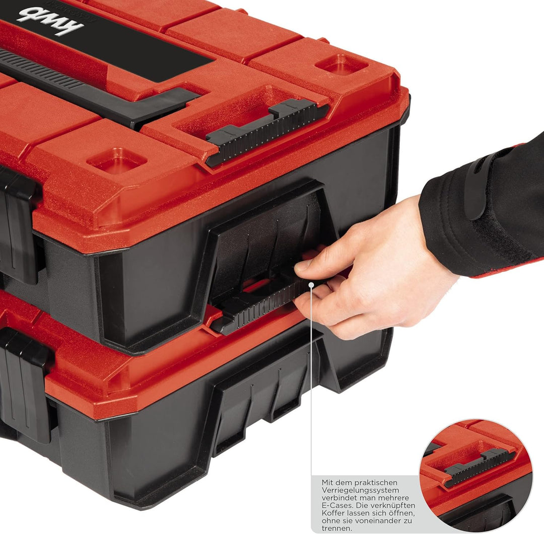 kwb Werkzeugkoffer / Werkzeug-Set, 80-teilig, Einhell E-Case-kompatibel, robust und hochwertig, idea