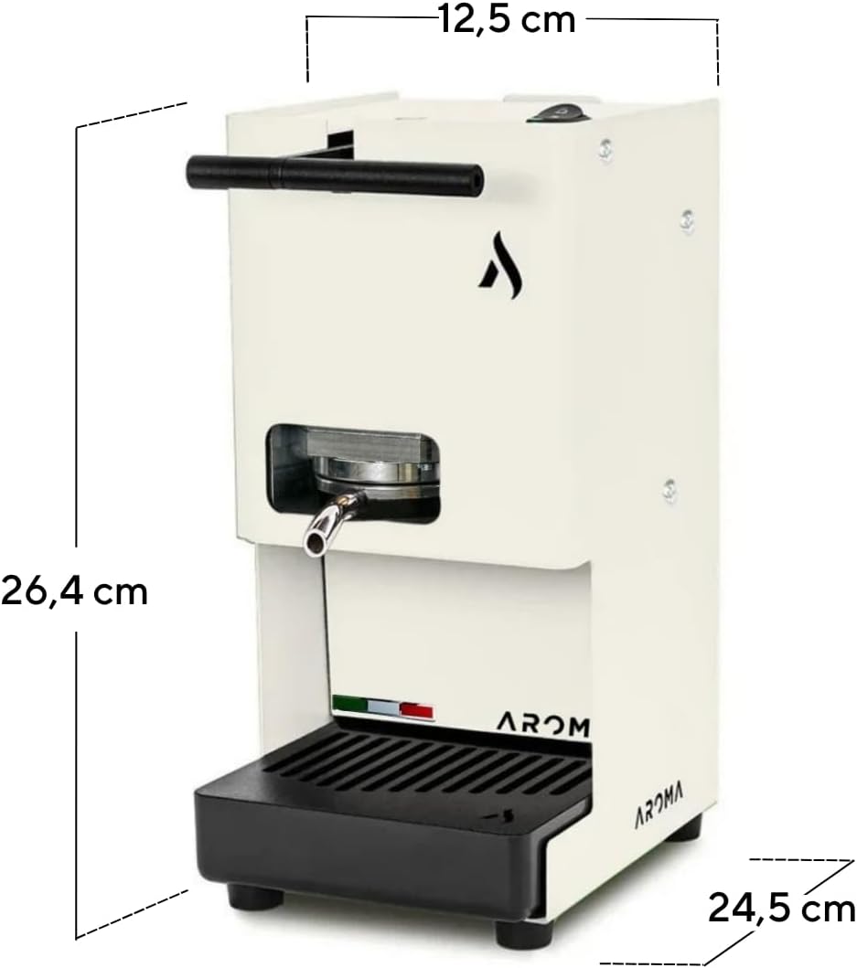 Aroma E.GO Kaffeepadmaschine für ESE-Pads 44 mm (weiss), Weiss