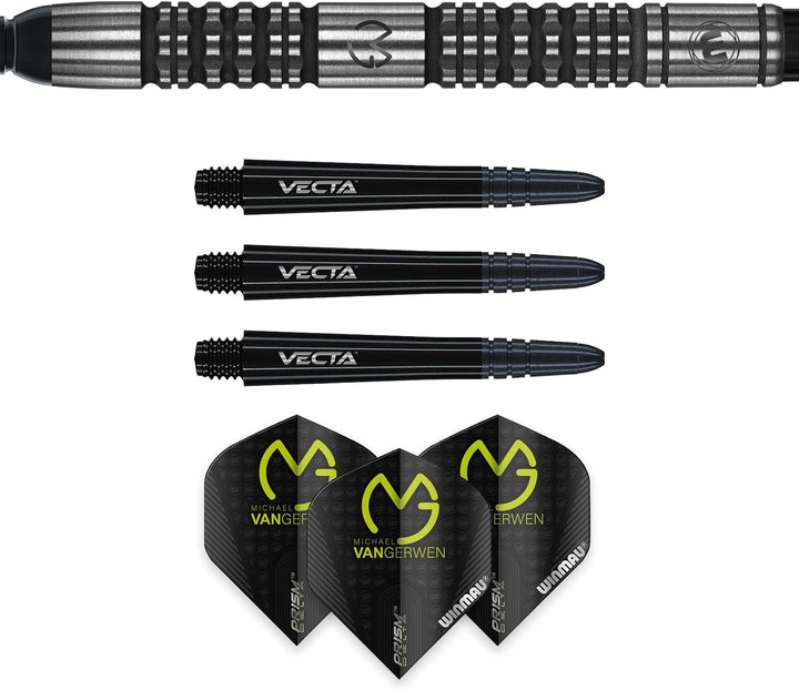 WINMAU Michael Van Gerwen MvG Absolute 22g Profi Wolfram Softip Dartpfeile Set mit Flights und Schäf
