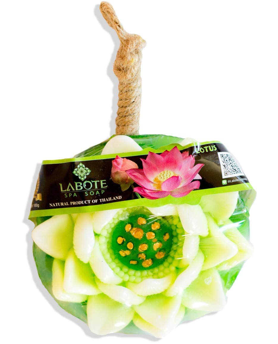 LABOTE Handgemachte thailändische Bio Naturseife Lotus mit typischem Duft, 10 Stück, 1000 g