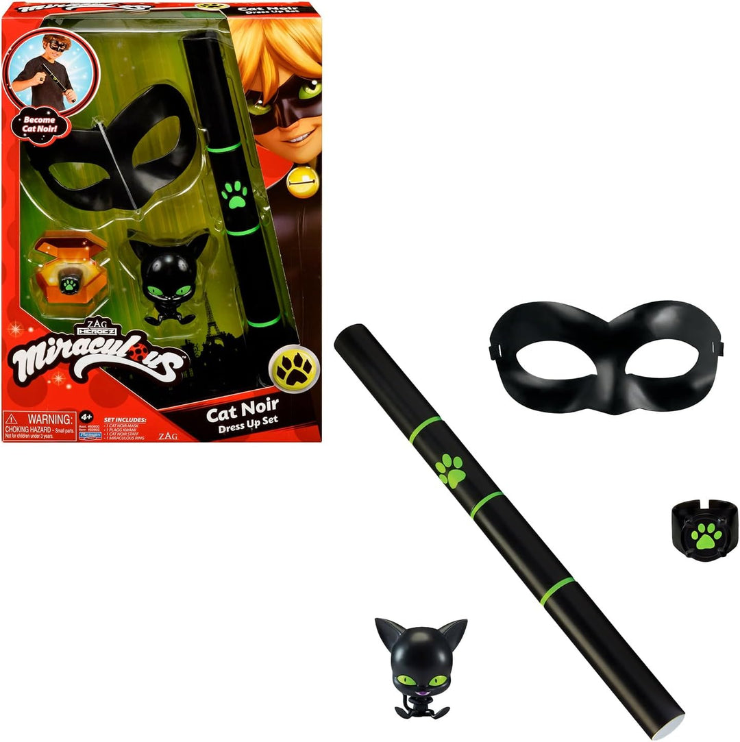 Bandai - Miraculous Ladybug - Verwandlungsset - Cat Noir - Superhelden-Kostüm und Accessoires - Kost