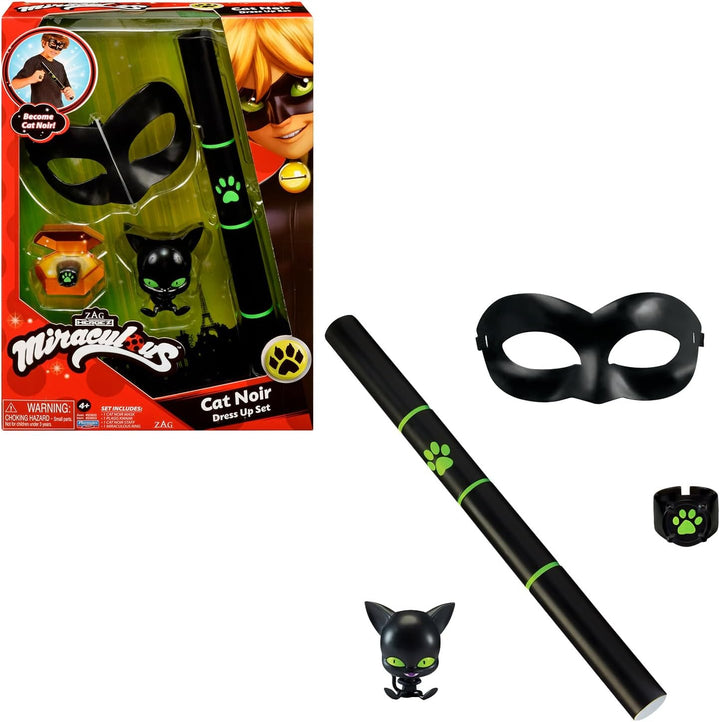 Bandai - Miraculous Ladybug - Verwandlungsset - Cat Noir - Superhelden-Kostüm und Accessoires - Kost