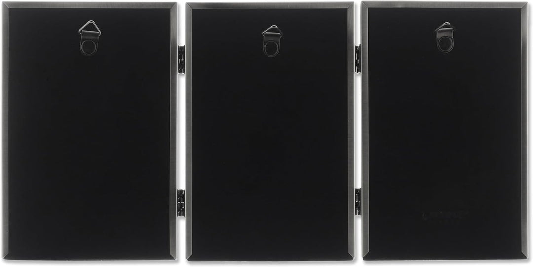 Lawrence Frames 10,2 x 15,2 cm Metallrahmen mit Scharnier für 3 Personen (11546T) zinnfarben 4x6 Tri