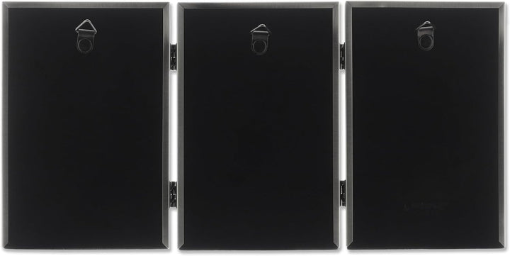 Lawrence Frames 10,2 x 15,2 cm Metallrahmen mit Scharnier für 3 Personen (11546T) zinnfarben 4x6 Tri
