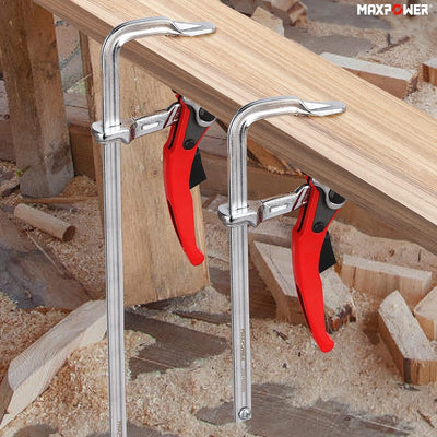 MAXPOWER 2 Stücke Schraubzwingen Set 200mmx60mm+300mmx60mm Ratsche Schnelle Veröffentlichung Schraub