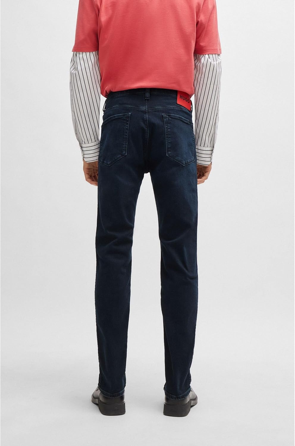 HUGO Herren 708 Slim-Fit Jeans aus schwarzblauem Stretch-Denim 38W / 32L Navy410, 38W / 32L Navy410