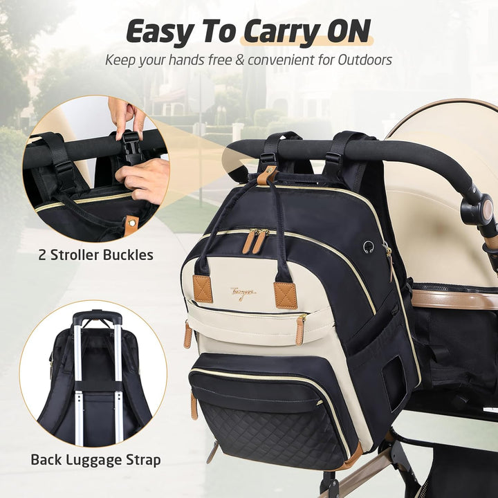 Wickeltaschen-Rucksack – extra grosse Wickeltasche für 2 Kinder, Doppelbett, Reise-Babytaschen für M