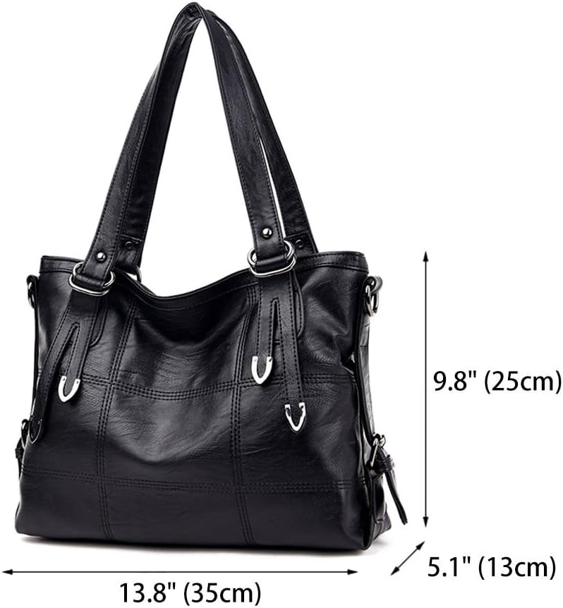 DEERWORD Damen Taschen Handtasche Frauen Elegant Tasche Henkeltasche Vintage PU-Leder 5369 1-teilig
