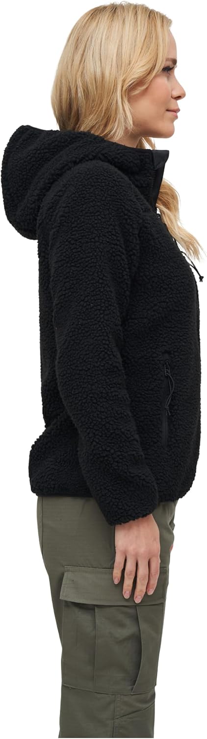Brandit Women Teddyfleece Jacket Hooded, many colours, Grössen XS bis 5XL, XS Schwarz