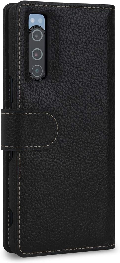STILGUT Talis kompatibel mit Sony Xperia 5 II Hülle mit Kartenfach aus Leder, Wallet Case, Lederhüll