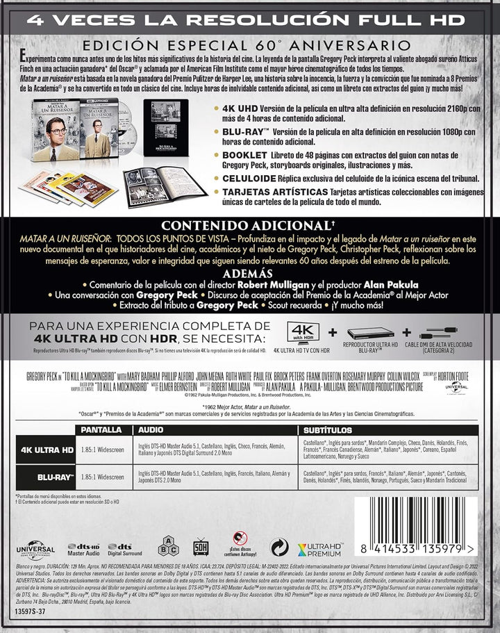 Matar a un ruiseñor (4K UHD+Blu-ray) (Ed.60 aniversario)