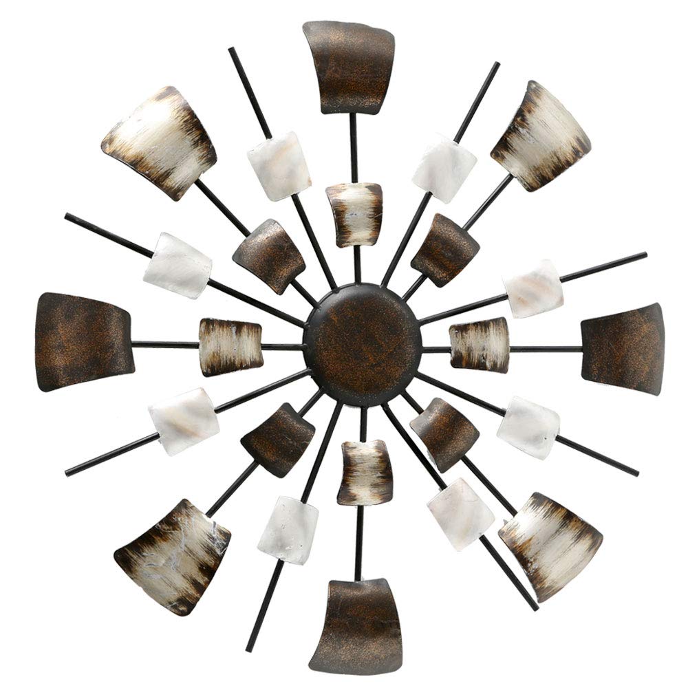 BOLTZE Wand Dekoration Bild Deko Kunst Schlaf Gäste Zimmer Behang braun beige rund 4679400