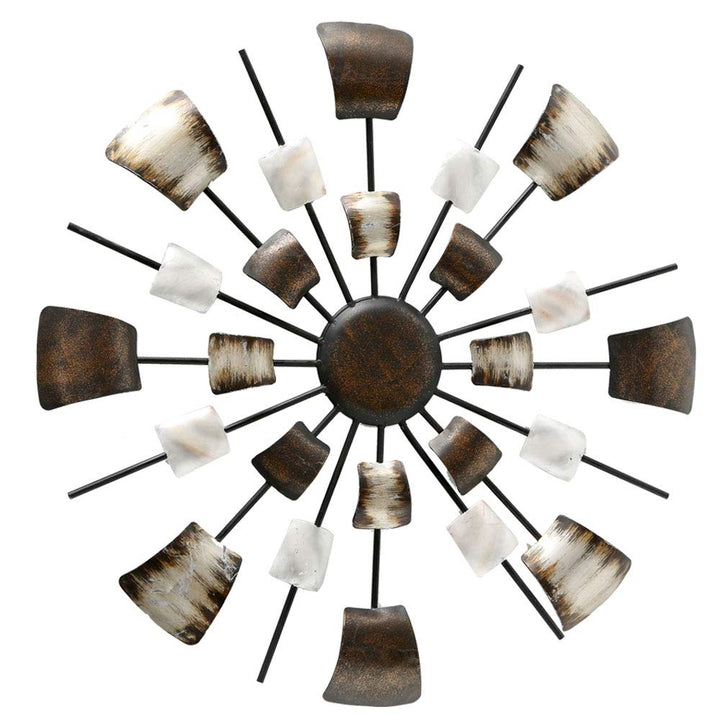 BOLTZE Wand Dekoration Bild Deko Kunst Schlaf Gäste Zimmer Behang braun beige rund 4679400