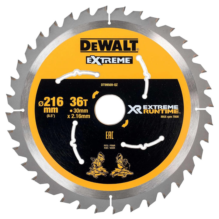 Dewalt XR Extreme Runtime Kreissägeblatt DT99569 (216/30 mm, 36 WZ/FZ, 7°, für feine Schnitte, für d