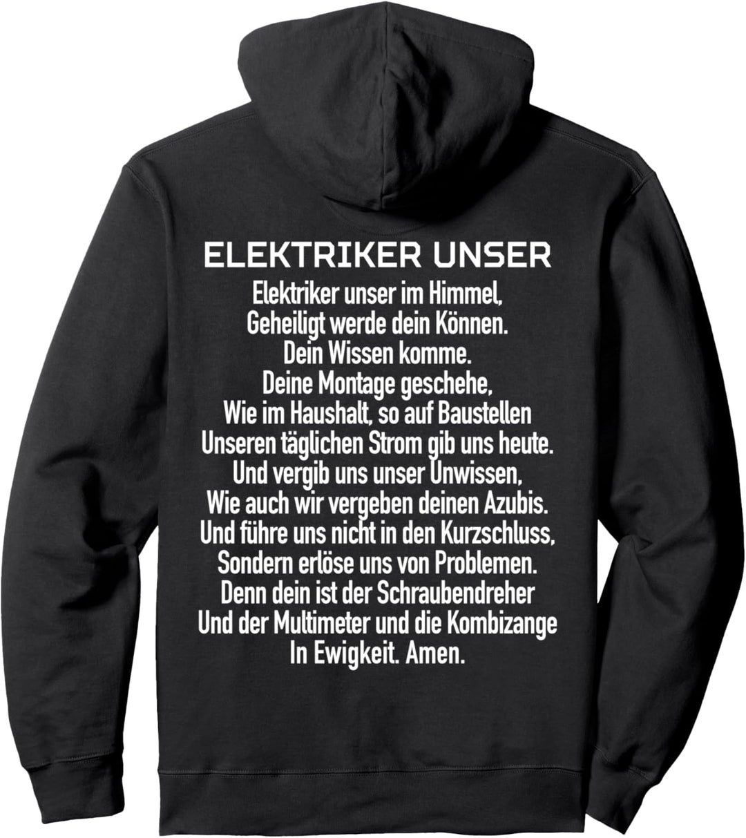 RÜCKEN Elektrotechnik lustig Elektriker unser Elektroniker Pullover Hoodie