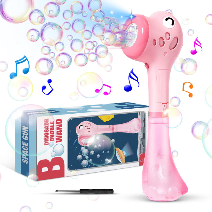 Panacare Elektrische Seifenblasenmaschine, Dinosaurier Bubble Stick Seifenblasenspielzeug 4000+ Seif