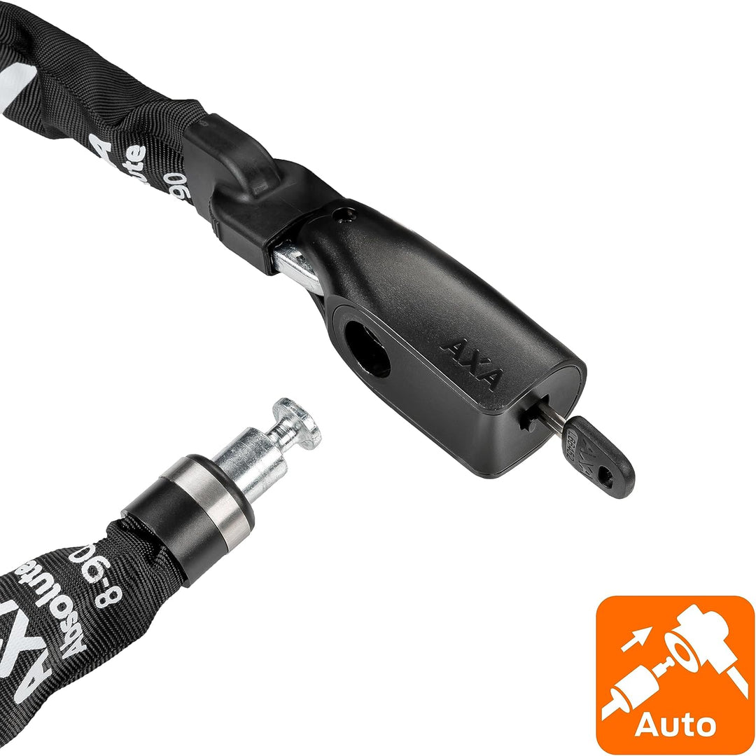 AXA Absolute 8-90 Kettenschloss – Länge 90 cm – Sicherheitsstufe 9 – Stahlglieder 8 mm – Hohe Sicher