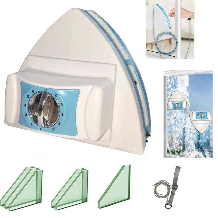 Hooha Fensterputzer Magnetisch mit 6-Gang Einstellbar,Magnetische Fensterreiniger für Fenster von 8-