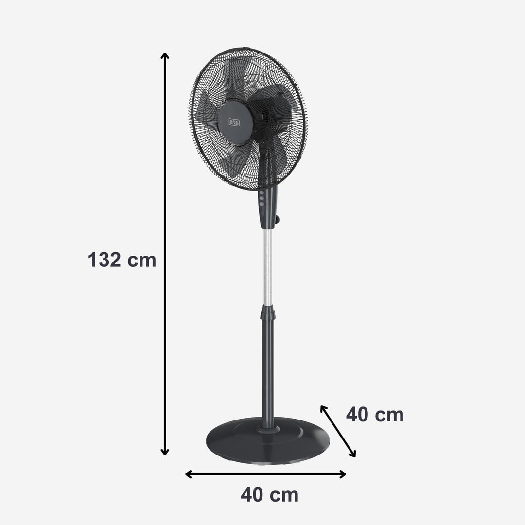 BLACK+DECKER - Standventilator 45 W | 3 Stufen | 40 cm (5 Flügel) | Oszillation | Höhenverstellbar 1